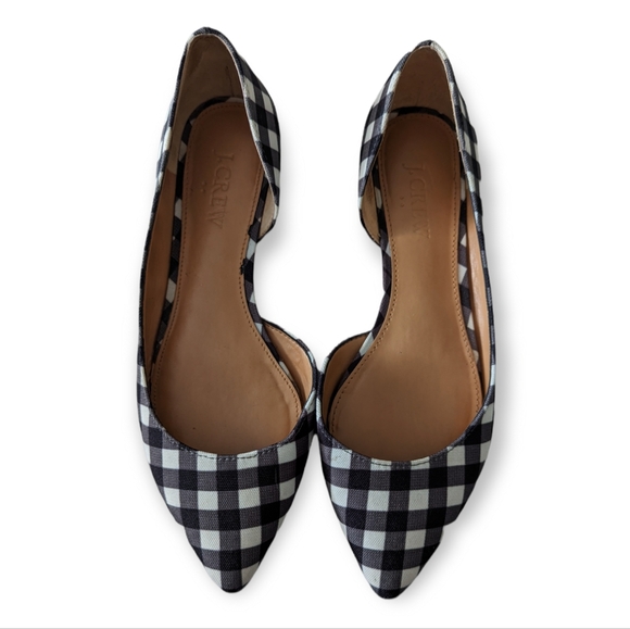 J. Crew Shoes - J. Crew D'Orsay Gingham Pointed Toe Flats